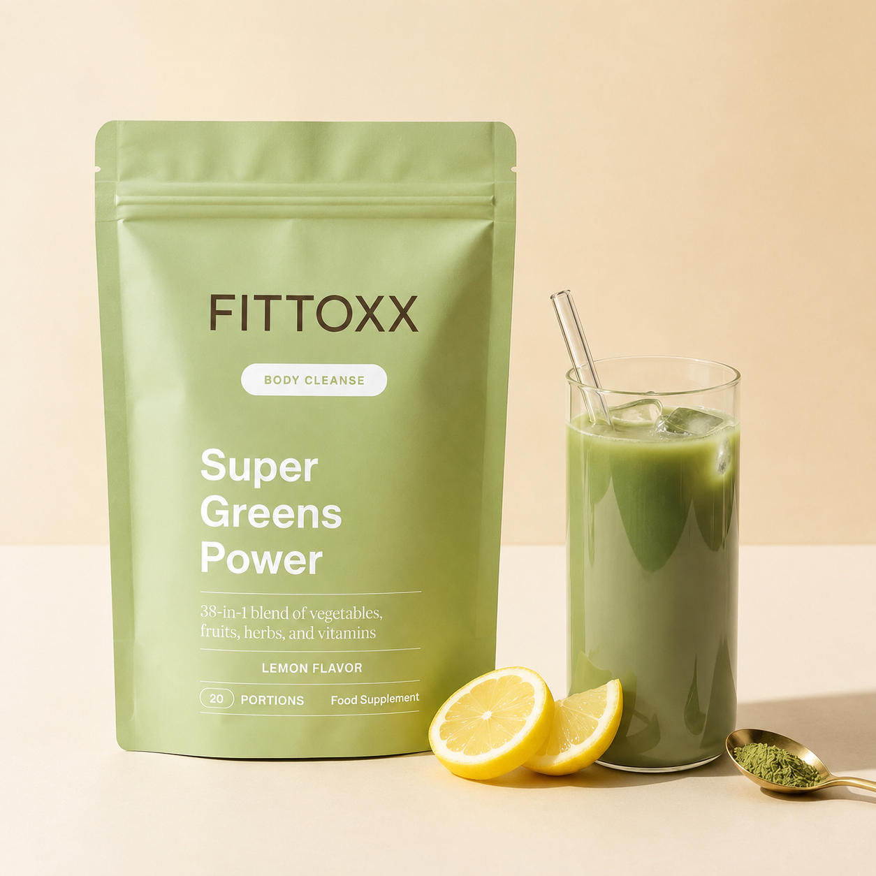 Super Greens Power — polvo de vegetales y vitaminas FITTOXX
